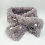 Pearl & Floral Faux Collar Grey